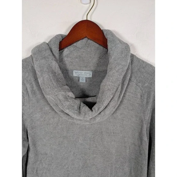 Barefoot Dreams Sweater Womens Small Gray Cowl Neck Cozy Chic Ultra Lite Soft - Picture 6 of 11